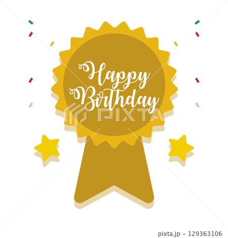 Birthday badge with stars. Vector 129363106