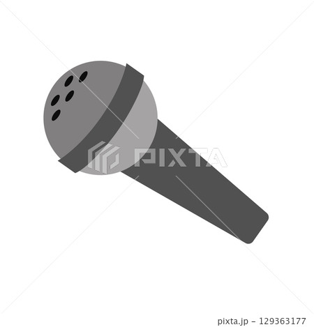 Gray microphone with perforated top. Vector Gray microphone with perforated top. Vector 129363177