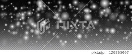 Realistic Snow Effect Background with Snowflake Overlay for Winter Sky, Realistic Flakes and Sparkle Texture. Vector. Realistic Snow Effect Background with Snowflake Overlay for Winter Sky, Realistic Flakes and Sparkle Texture. Vector. 129363497