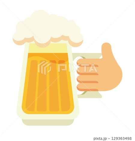 Thumbs up beer cheers. Vector Thumbs up beer cheers. Vector 129363498