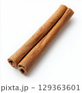 Cinnamon sticks on white background, perfect for cooking 129363601