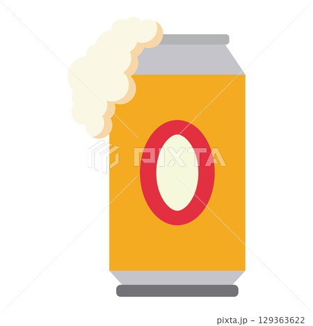 Foamy zero beer can. Vector 129363622