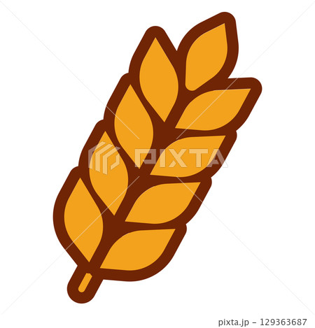 Golden wheat ear icon. Vector 129363687