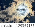 Sky with the sun veiled by moody clouds 129365435