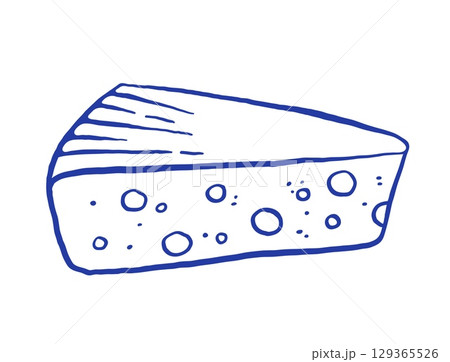 Hand draw cheese vector illustration. Dairy product. Doodle style 129365526