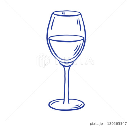 Hand draw wine glass vector illustration. Alcohol drink icon Hand draw wine glass vector illustration. Alcohol drink icon 129365547