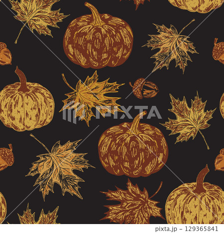 seamless pattern with pumpkins seamless pattern with pumpkins 129365841