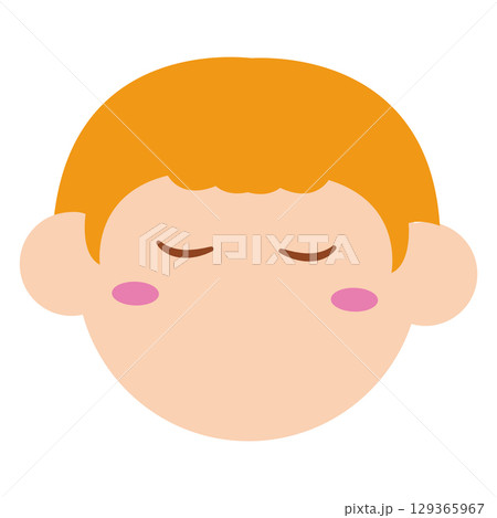 Peaceful baby face sleeping. Vector 129365967