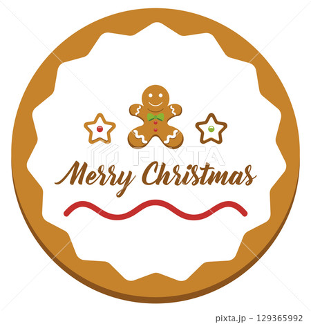 Christmas cookie Merry Christmas. Vector 129365992