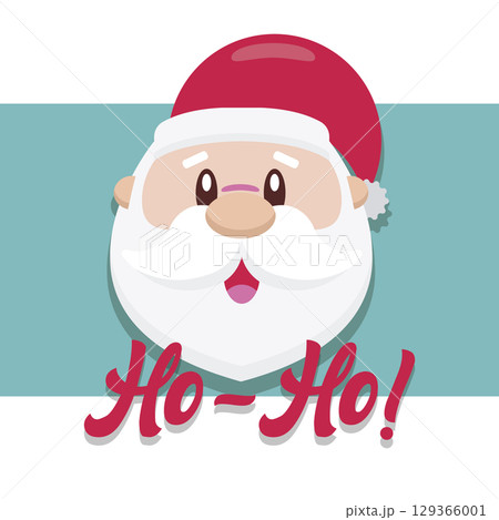 Santa says Ho Ho greeting. Vector 129366001