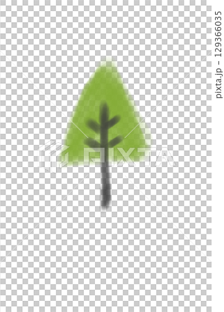 Green tree drawn with colored pencils Green tree drawn with colored pencils 129366035