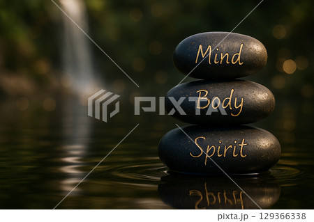 Balanced Zen Stones Inspiring Mindful Living and Stress Reduction. Peace and mindfulness 129366338