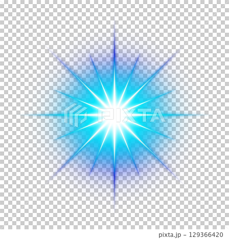 Blue starlight effect on transparent background Blue starlight effect on transparent background 129366420