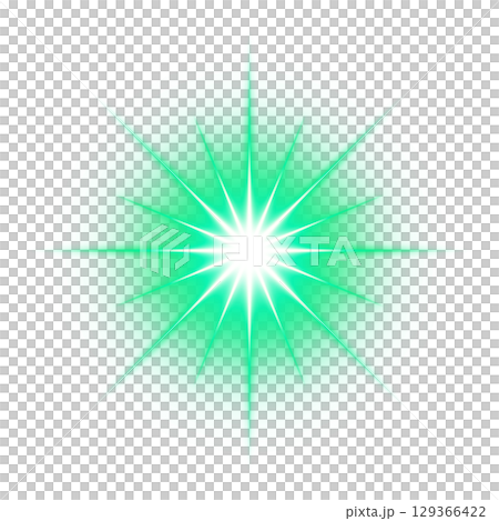 透明背景の緑色スターライトエフェクト 透明背景の緑色スターライトエフェクト 129366422