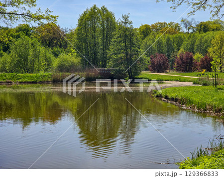 Tranquil River Landscape on a Sunny Day Tranquil River Landscape on a Sunny Day 129366833