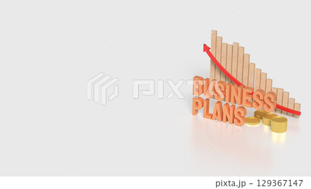 The Business plans and coins for strategy concept 3d Rendering. 129367147