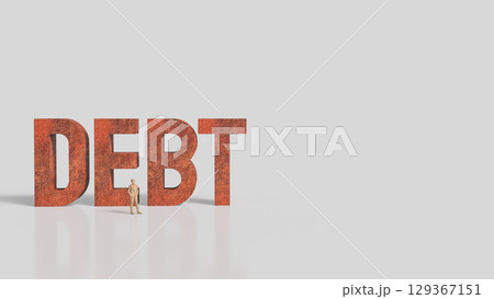The Debt and Man for Business concept 3d Rendering. The Debt and Man for Business concept 3d Rendering. 129367151