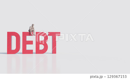 The Debt and Man for Business concept 3d Rendering. The Debt and Man for Business concept 3d Rendering. 129367153