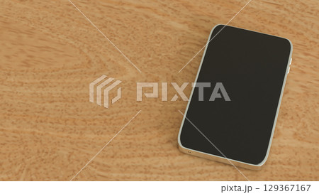 The Mobile Phone on wood table for Business or technology concept 3d Rendering. 129367167