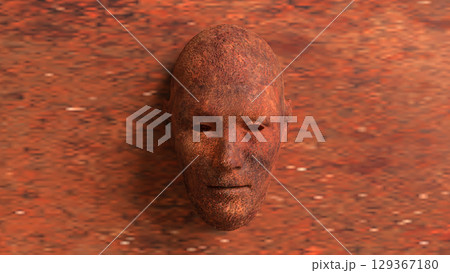 The Rusty face for Abstract Background concept 3d Rendering. The Rusty face for Abstract Background concept 3d Rendering. 129367180