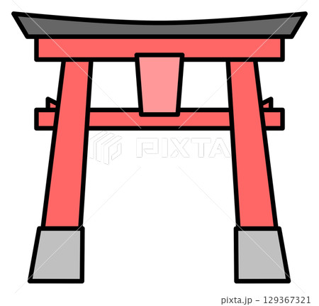 神社や仏閣にある魔除けや結界の神秘的な鳥居イラスト 神社や仏閣にある魔除けや結界の神秘的な鳥居イラスト 129367321