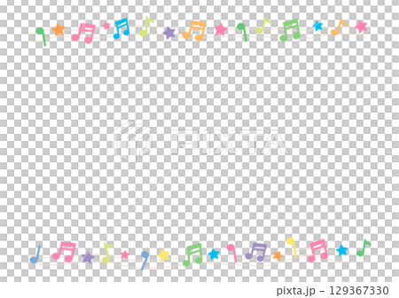 Colorful musical note frames Colorful musical note frames 129367330