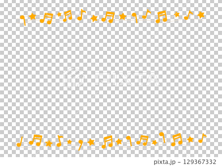 Orange musical note frame 129367332