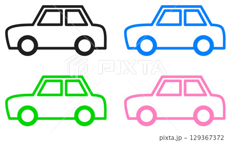 マイカーでの移動や趣味で使う車イラスト 129367372