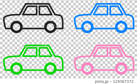 マイカーでの移動や趣味で使う車イラスト 129367372