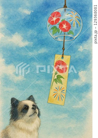 犬と風鈴 129368081