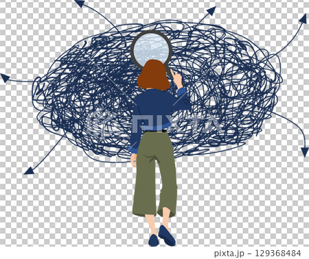 一個女人思考的插圖 129368484