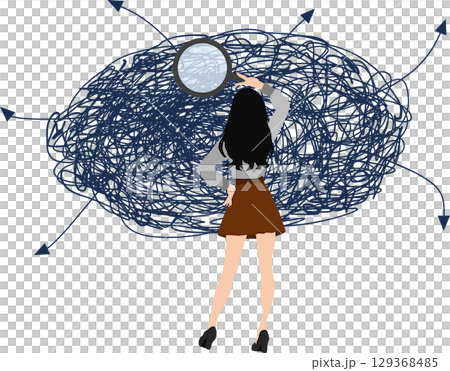 一個女人思考的插圖 129368485