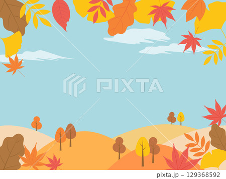 秋のイメージ背景_ベクターイラスト 129368592