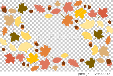 Illustration of fallen leaves in autumn 129368832