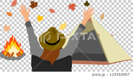 下落的葉子的例證在秋天 129368907