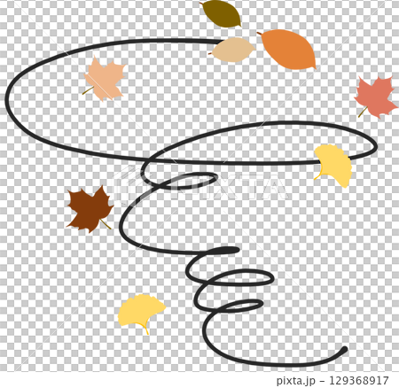 秋の落ち葉のイラスト 129368917