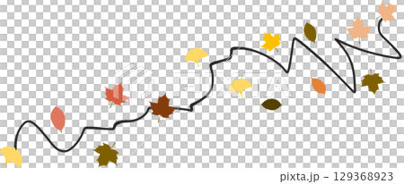 Illustration of fallen leaves in autumn 129368923