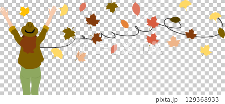 Illustration of fallen leaves in autumn Illustration of fallen leaves in autumn 129368933