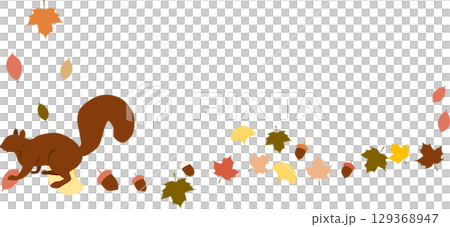 秋の落ち葉のイラスト 129368947