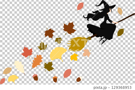 秋の落ち葉のイラスト 129368953