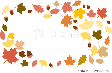 秋の落ち葉のイラスト 秋の落ち葉のイラスト 129368960