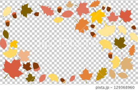 秋の落ち葉のイラスト 秋の落ち葉のイラスト 129368960