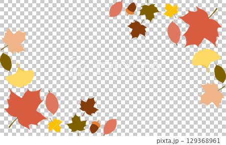 秋の落ち葉のイラスト 秋の落ち葉のイラスト 129368961