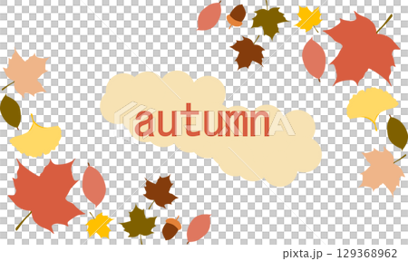 Illustration of fallen leaves in autumn 129368962