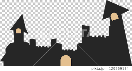 Castle illustration (night, Halloween) 129369154