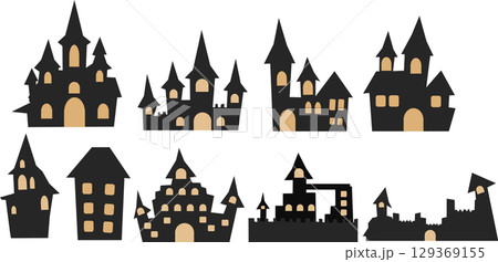 お城のイラスト(夜・ハロウィン) お城のイラスト(夜・ハロウィン) 129369155