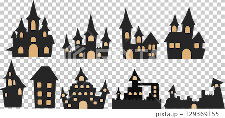 お城のイラスト(夜・ハロウィン) お城のイラスト(夜・ハロウィン) 129369155