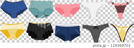 Pants illustration set Pants illustration set 129369701