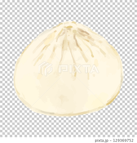 Hand-drawn illustration of meat bun, pork bun (single item) 129369752