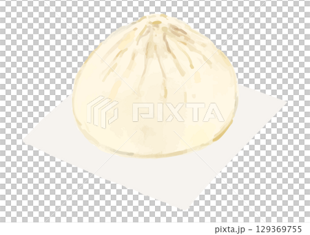 肉包子和豬肉包子的手繪插圖(提供紙張) 肉包子和豬肉包子的手繪插圖(提供紙張) 129369755